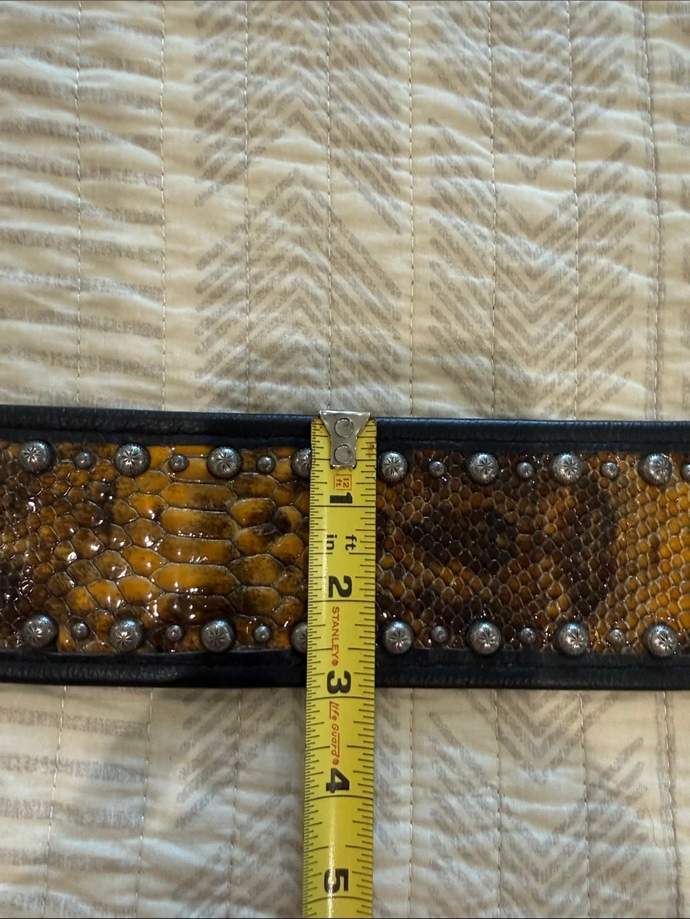 Double J Saddlery Studded Western Belt with Ornate Silver Buckle